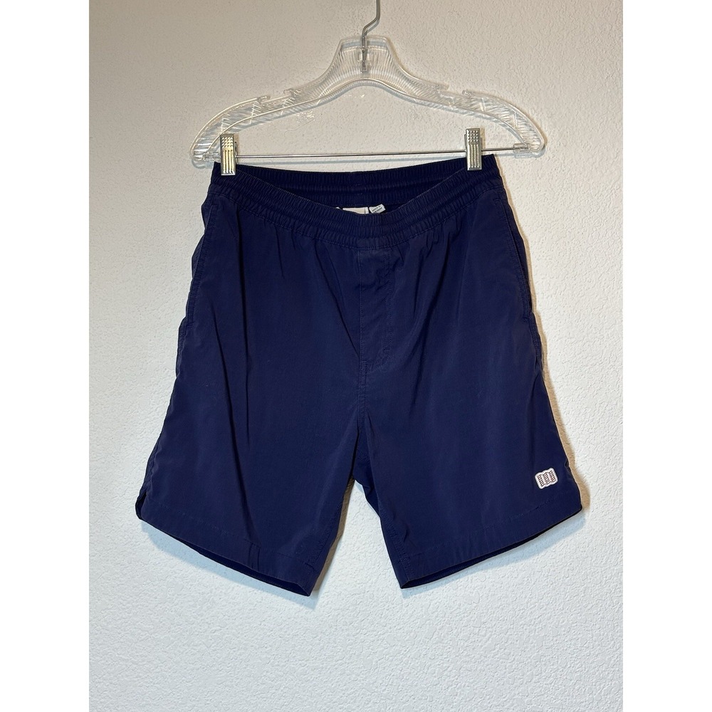 Topo Design Mens Size Medium Navy Blue Nylon Drawstring Zip  Shorts 28x7